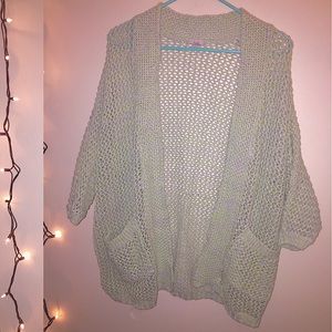 Urban Outfitters- Kendrix Open Knit Green Cardigan